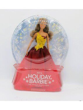 2016 Holiday Barbie Doll Peace Hope Love Collection Snow Globe Display Sealed Ne